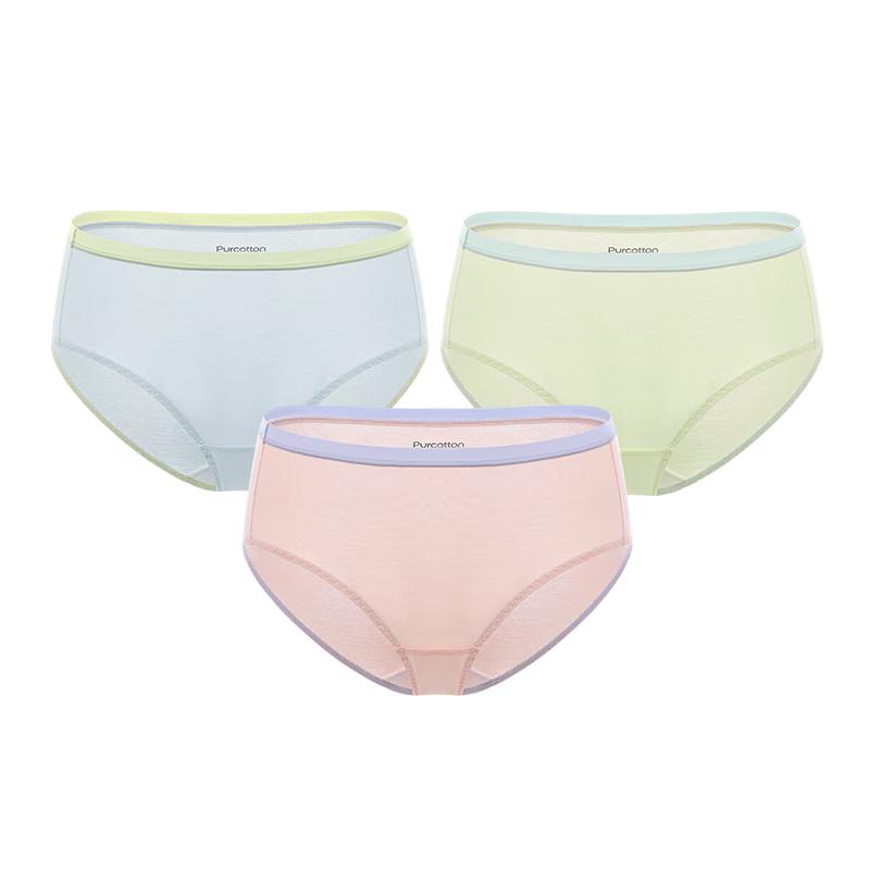 PurCotton Women's Antibacterial Gauze Mid-Rise Briefs 3-Pack