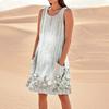 Summer Dresses For Women Loose Beach Vacation Casual Sleeveless Sundresses With Pockets Tank Dress
