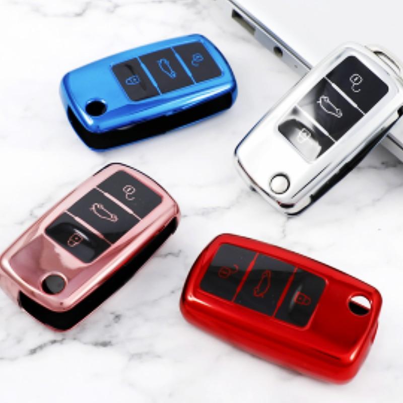 Чехол-держатель для автомобильных ключей, брелок для VW Volkswagen Polo Golf Passat Beetle Caddy T5 Up Eos Tiguan Jetta для Skoda Octavia A5