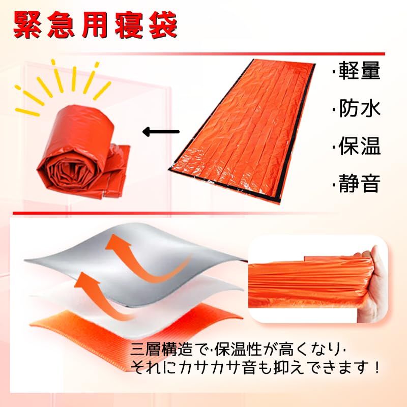 Набор для предотвращения стихийных бедствий Алюминиевый лист Спасательное одеяло Спасательный спальный мешок Аварийный спальный мешок Аварийный дождевик Низкий шорох