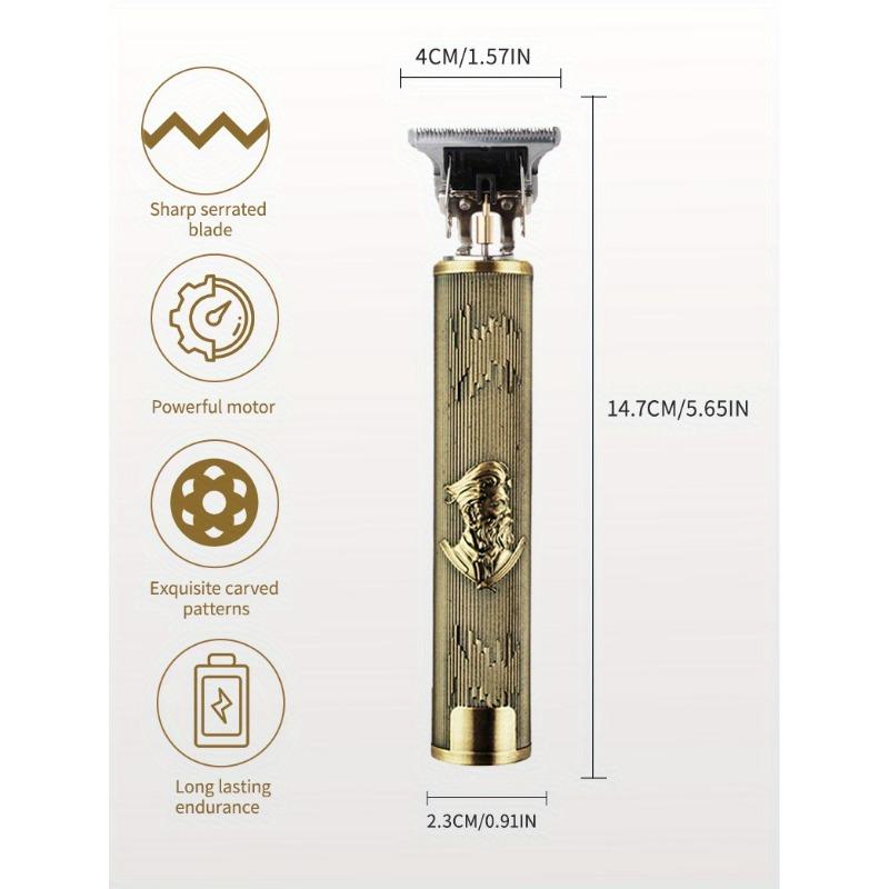 Professional Rechargeable Hair Clipper for Men - Vintage T9 Design, Ideal for Barbers