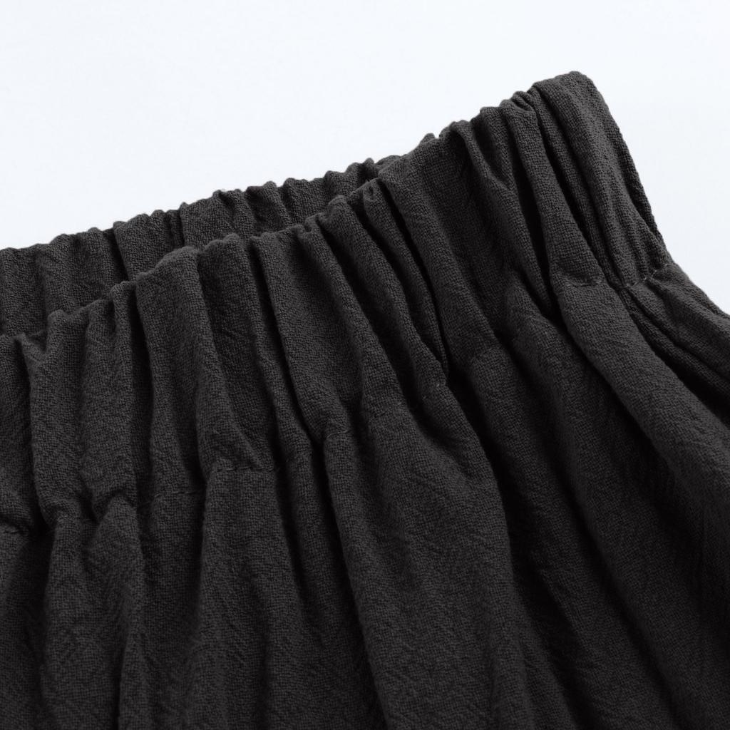 Women's Solid Color Large Size Loose Pocket Cotton Linen Casual Trousers