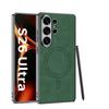 Samsung S26ultra Mobile Phone Case Magnetic Wireless Charging Mobile Phone Case Light Luxury Solid Color Magsafe Leather Case