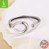 Minimalist Plain Silver Eternal Symbol Metallic Open Ring S925 Sterling Silver Line Ring