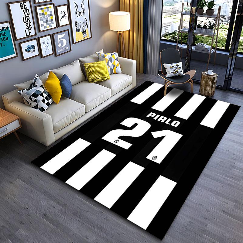 Black and White Striped Carpet suitable as a non-slip mat for the living room or bedroom sofa