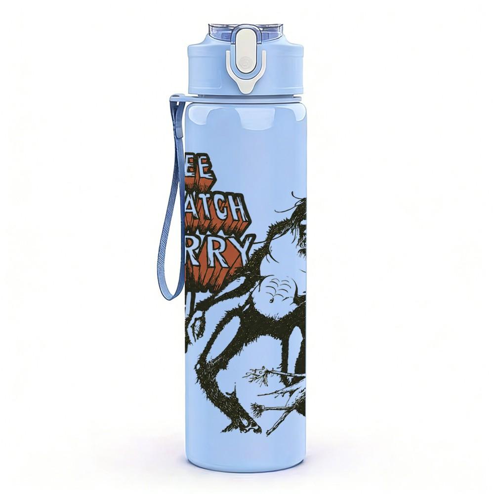 1PC Vintage Lady Sketch 750ml sports water bottle leakproof straw lid outdoor office home