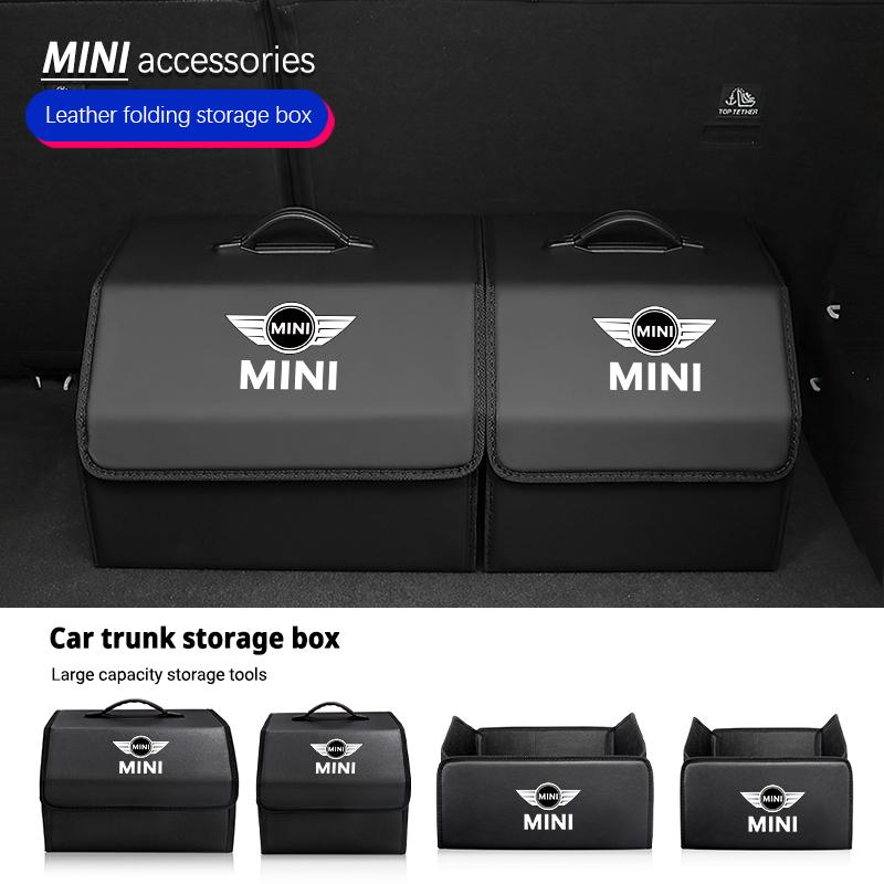 HNSCH1 Car Trunk Storage Box High-capacity Leather Organizer Case For MINI Cooper JCW Countryman Clubman Cabrio Paceman Coupe R56 F56