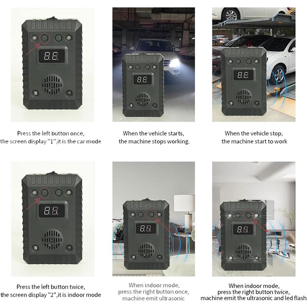 Автомобильный ультразвуковой отпугиватель мышей с ультразвуком и светодиодными стробоскопами