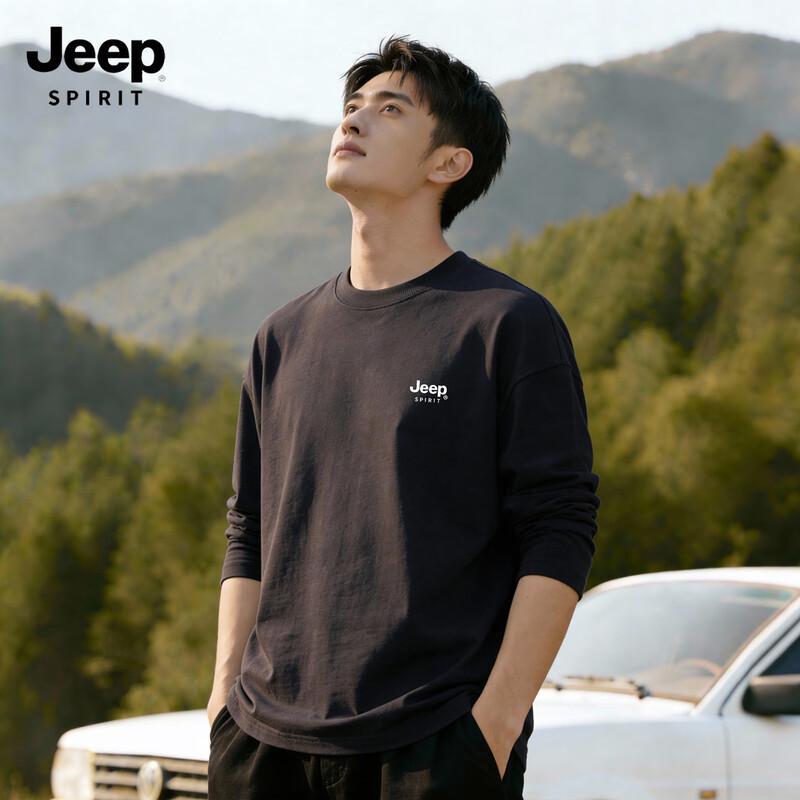 Мужская хлопковая футболка с длинным рукавом свободного кроя JEEP SPIRIT
