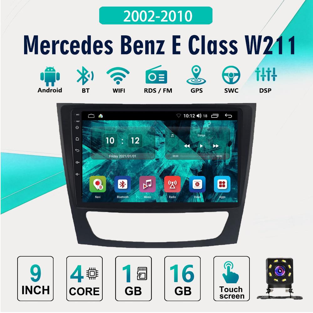 2Din Android Car-Play Car Radio,Mercedes Benz E Class W211 2002-2010,Multimedia Player Head Unit Stereo GPS Navigation BT WIFI,1+16GB