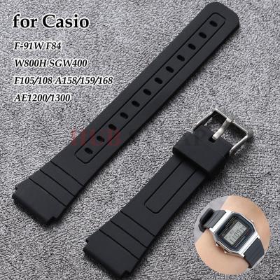 18 мм Мягкий силиконовый ремешок для Casio F-91W F84 W800H SGW400 F105/108 A158/159/168AE1200/1300 Водонепроницаемые резиновые спортивные ремешки для часов