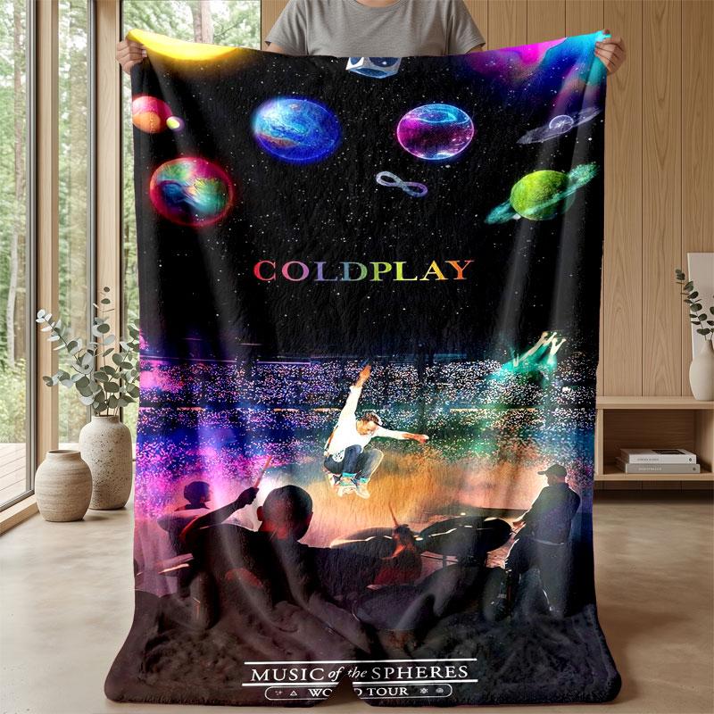 Soft Flannel Blanket Lightweight Cozy Bedroom Living Room CoverColdplay