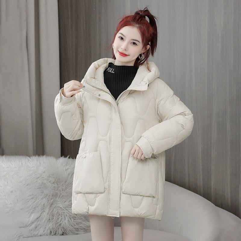 Polyester cotton clothes women's medium and long winter new loose thickened cotton clothes women's bread clothes warm jacket
