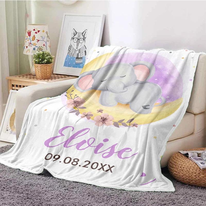 Personalized Name Blankets Boys Girls Flannel Blankets Family Friends Animal Blankets Gifts