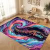 Space Cosmic Theme Crystal Velvet Floor Rug Personalized Custom Name Text Warm Carpet Home Decoration