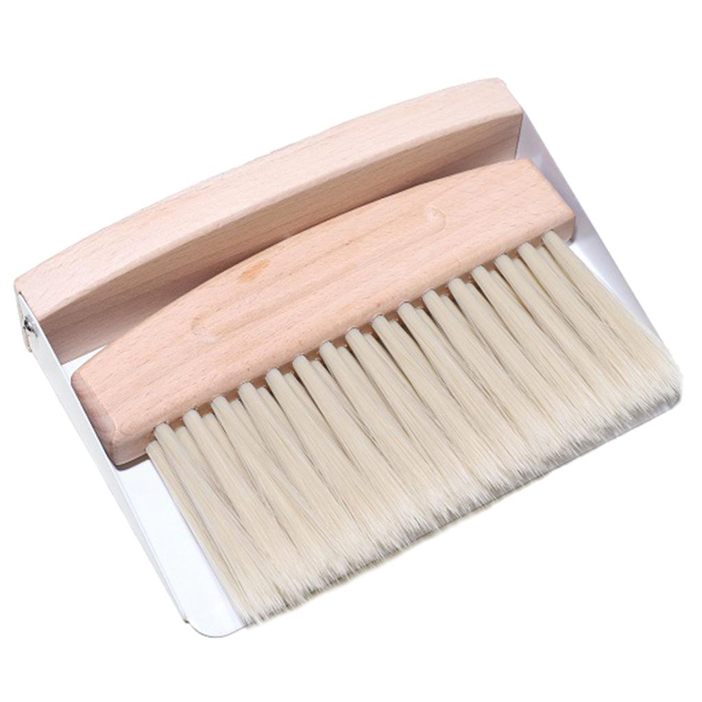 Портативные пылесборники из бука, портативная щетка для очистки и совок, текстура из бука, подходит для использования в кофемашине