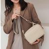 Fashion PU Leather Square Shoulder Bag Women Wide Strap Small Flap Crossbody Bag