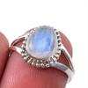 Natural Rainbow Moonstone Gemstone 925 Solid Sterling Silver Ring Size 5.5 N6m03