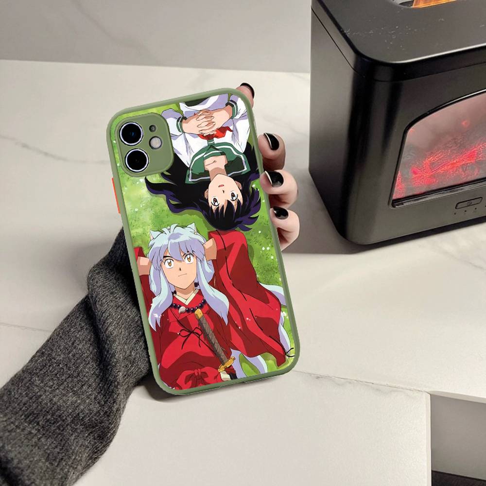 Amine I-Inuyasha Matte Transparent Phone Cover For iPhone Case 16 15 14 13 12 11 Pro Max X XS Max Plus