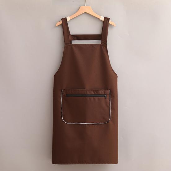 Kitchen Apron with Dual Pocket Solid Color Water-Resistant Oil-proof Adjustable Men Women