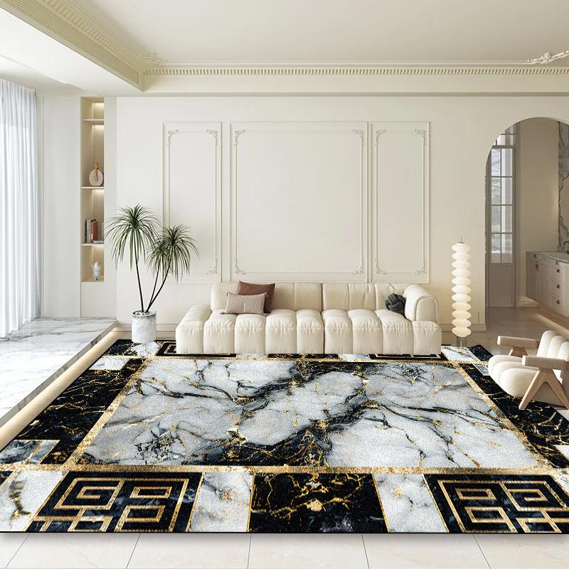 Современный Роскошный Большой Ковер для Украшения Гостиной Домашние Абстрактные Ковры Нескользящие Коврики для Спальни и Гостиной Легко Чистить Коврик для Стола