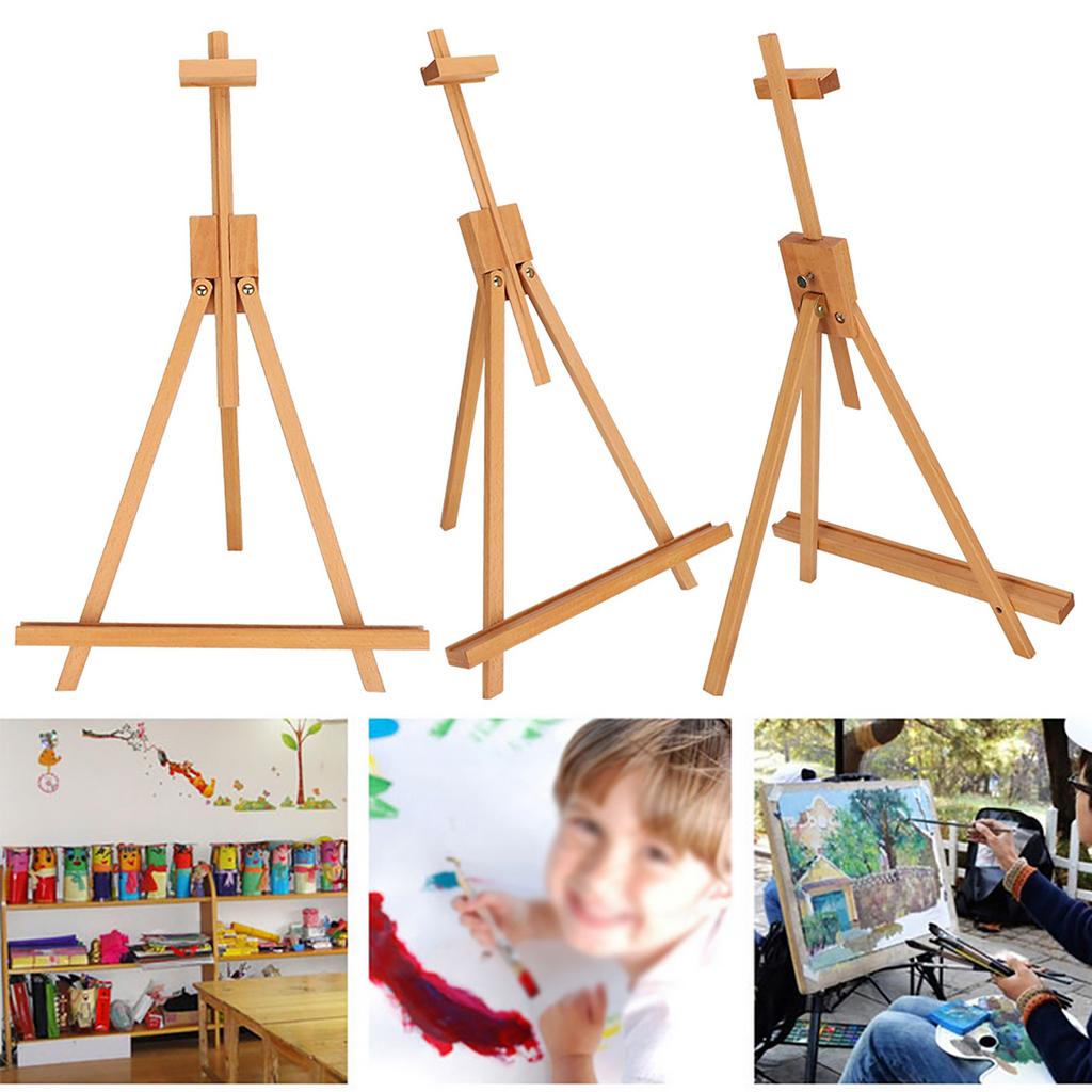 Miniature Wooden Easel Beech HJ‑6 Tripod Desktop Advertising Display Oil Painting
