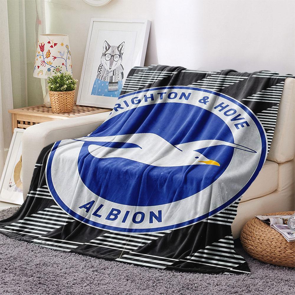 1PC Brighton & Hove Albion Patterned Flannel Blanket Suitable For All Seasons for Home Decor Warmth and Comfort Gifts Holiday Present