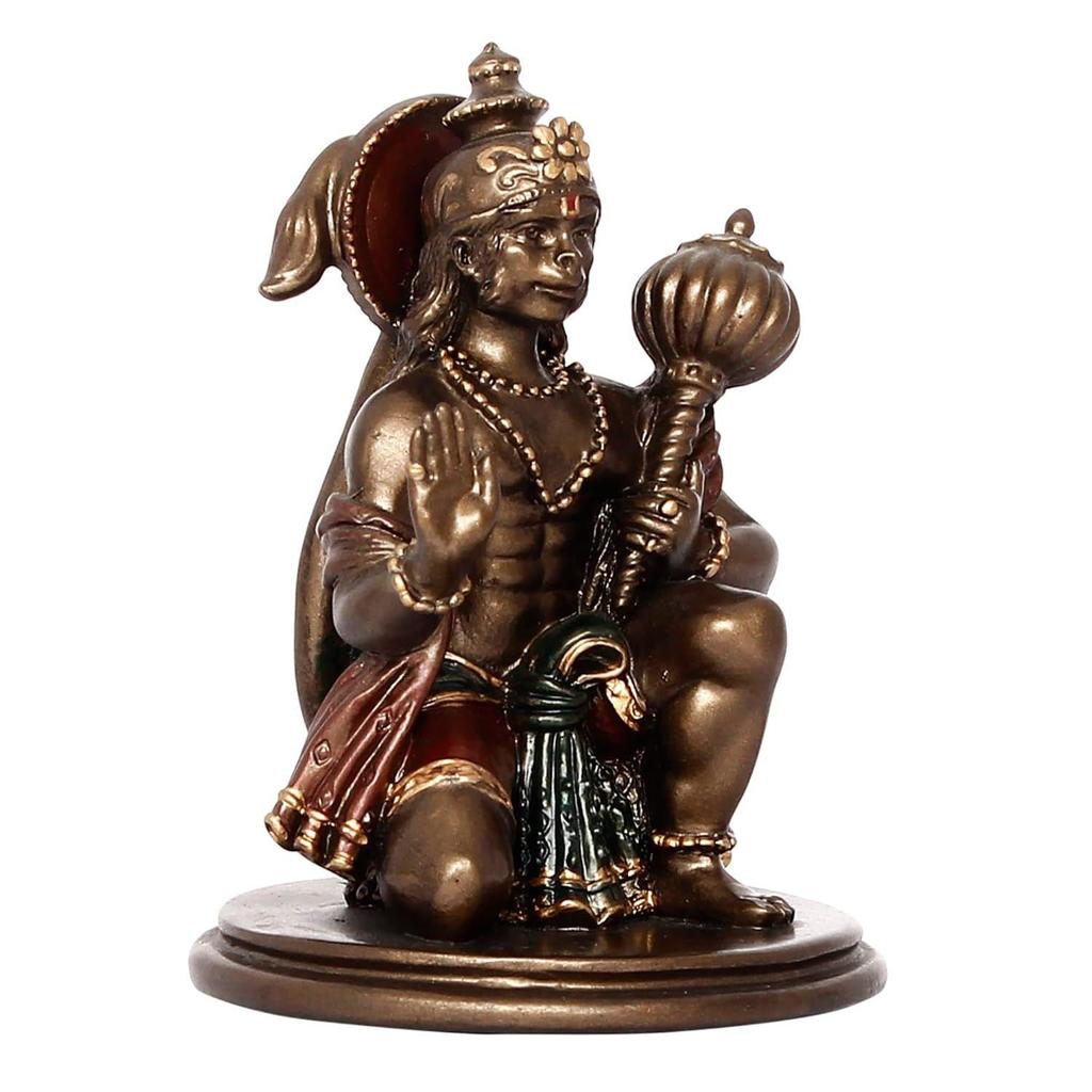 Hanuman Statue with Mace | New Hanuman Ji Murti for Home Temple Mandir Blessing Lord Hanuman Idol for Car Dashboard Home Office