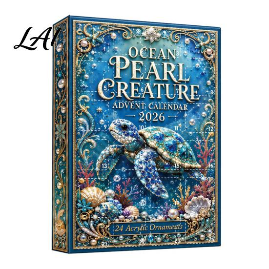 Cute Turtle Themed Toys Marine Life Advent Calendars 2026 24 Days Christmas Countdown Calendar with 2D Acrylic Unique Lobster Ornaments Sea Animals