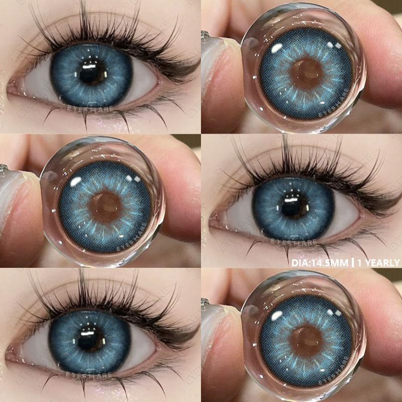 1 пара голубых контактных линз для глаз с коричневыми линзами, натуральные зеленые контактные линзы для глаз с мягкими зрачками, высококачественные линзы