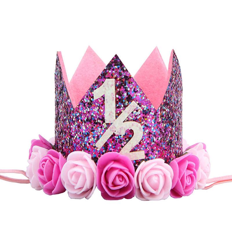 Головной убор на день рождения шляпа корона детский номер фото цветок вечеринка 1 шт день рождения ребенок корона выступление повязка на голову повязка на голову аксессуары
