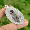 Sterling Silver Oval Coconut Jasper Gemstone African Amethyst Sister New Pendant