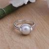 White Pearl Round Gemstone Ring, Handmade Ring, Designer Ring, Sterling Silver, 925 Ring