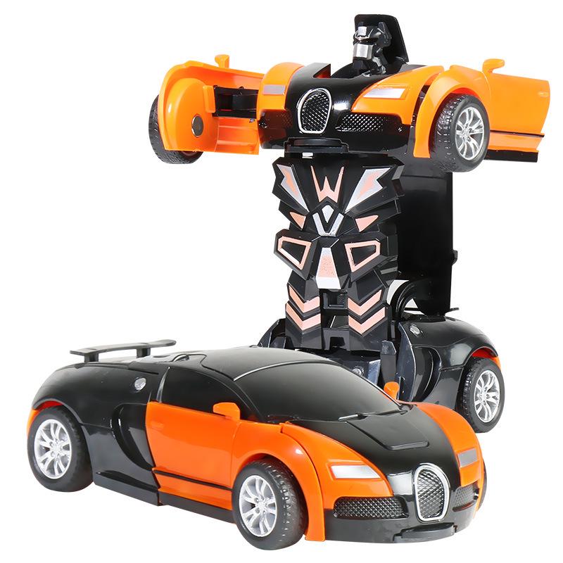 Трансформирующийся в робота автомобиль Bugatti с механизмом обратного хода, игрушка