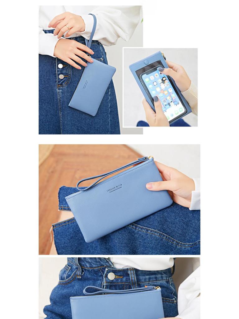 Xiangyin 2024 Touchscreen Wristlet: Stylish Leather Phone, Card, & Coin Bag