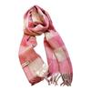 A Versatile High End Wool Knitted Woolen Scarf for Women's Winter Warmth  A Narrow and Long Color Blocked Checkered Shawl for Women