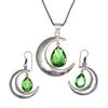 Peridot Gemstone Pendant Jewelry Set Quartz Necklace 18-20''