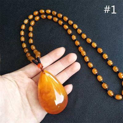 Новый богемный этнический стиль, янтарный кулон из пчелиного воска, женский свитер-цепочка с бисером, ожерелье