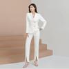 Women Modern Suit Solid Color Slim Fit Women Formal Business Work Wear Suits 2Pcs Set Jacket+Pants Blazer Pants