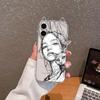 Transparent Cat Ears Phone Case with Drawing Girl Cartoon for Apple 15/15 Pro Max & 11/12 - New & Trending