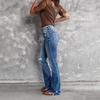 Джинсы-клеш с высокой талией Yousheng для женщин, рваные расклешенные джинсы, эластичные джинсовые брюки на весну и лето