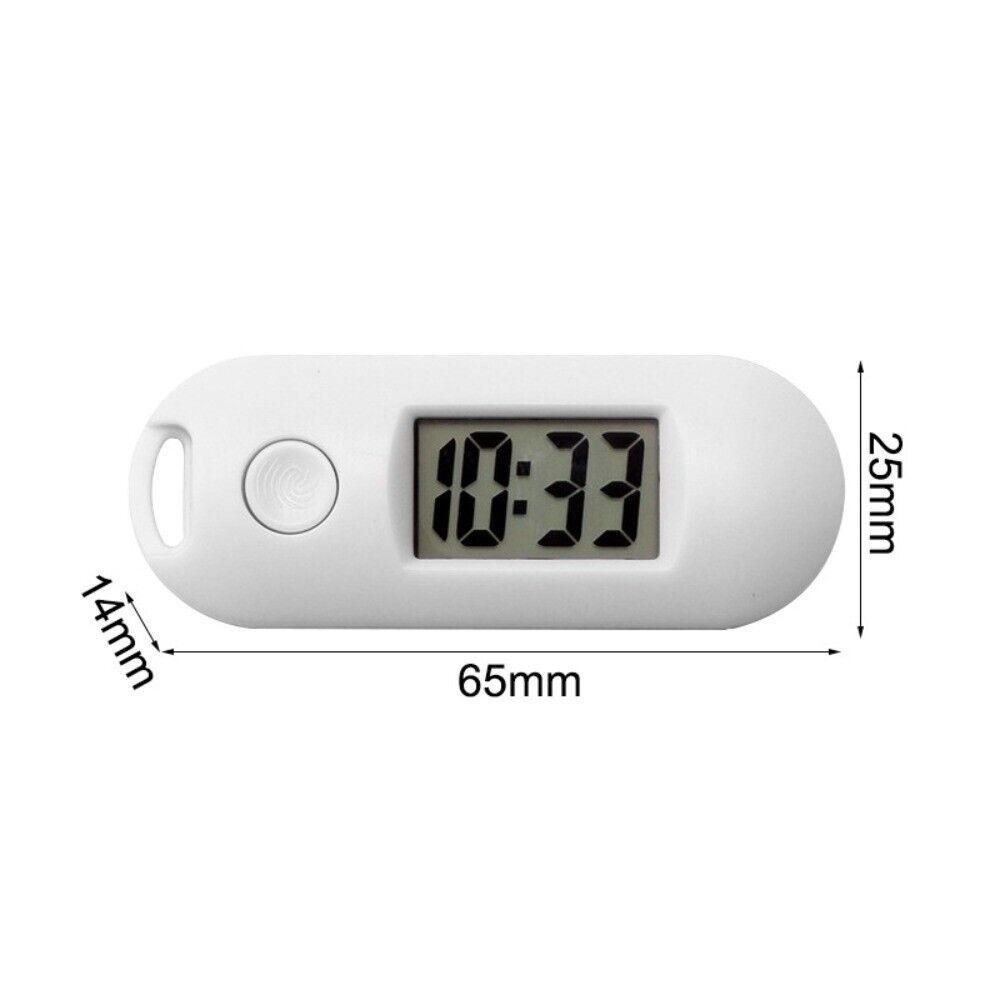 Digital Electronic Clock Mini Small Wall Watch LCD Display Study Library Luminous Key Ring Watch