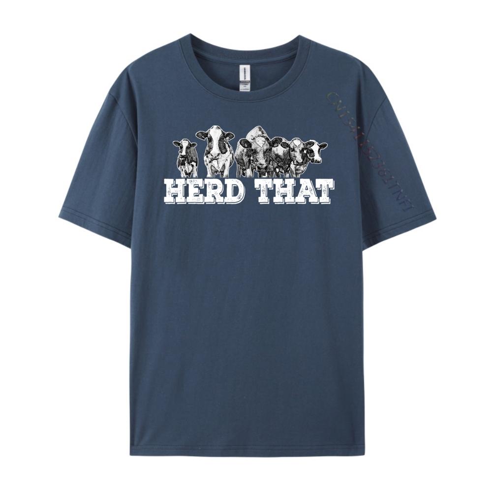 Herd That Funny Cow Lover Farmer Mens Designer T Shirt Luxury Designer Printing