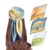Fresh Natural Pattern Printed Pleated Women's Thin 70 Square Scarf Silk Scarf
