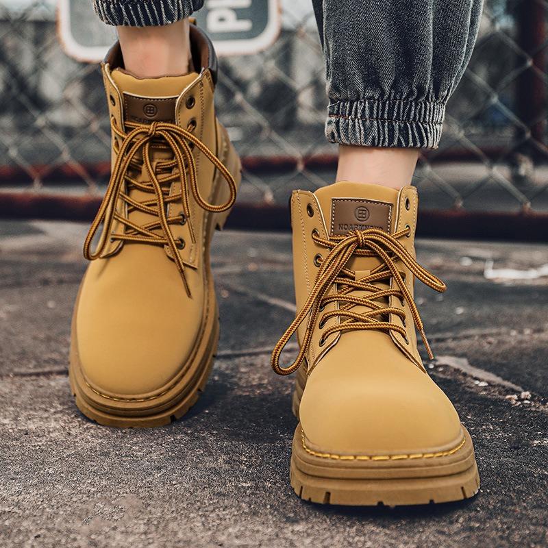 Мужские зимние износостойкие рабочие ботинки Мартин для строительной площадки, водонепроницаемые, нескользящие, для альпинизма
