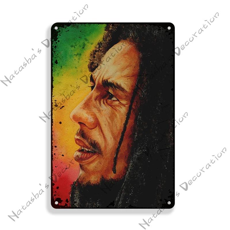 Rusty Bob Marley Metal Poster Sign Reggae Singer Metal Tin Sign Vintage Poster Bar Club Pub Wall Decoration Retro Rock Poster