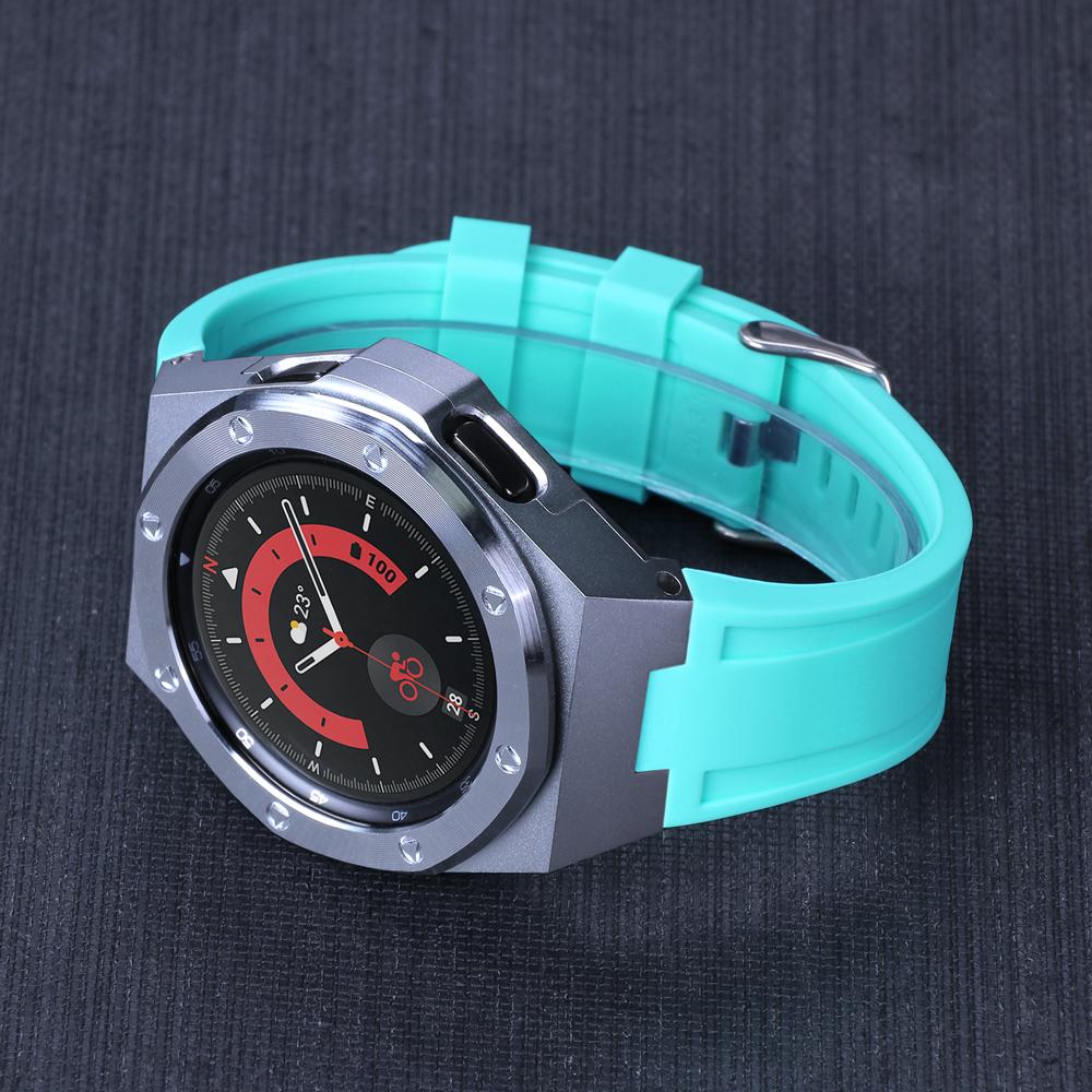 Классический комплект для модификации Samsung Galaxy Watch 4 Classic 46 мм, металлический корпус, резиновый браслет для Samsung Watch 4Classic 46, роскошный комплект для модификации