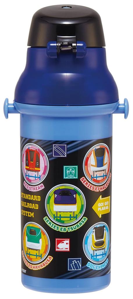 Skater Пластиковая бутылка для воды 480 мл, одно нажатие, антибактериальная, для детей, легкая, антибактериальная обработка, сделано в Японии, Plarail 25, для мальчиков