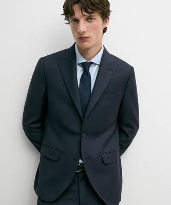 Massimo Dutti 100% Wool Suit Blazer
