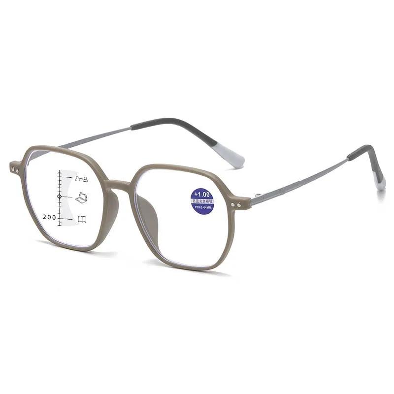 Ретро очки для чтения с мультифокальными линзами в большой оправе для женщин и мужчин, новые стильные прогрессивные очки для зрения вдаль и вблизи с защитой от синего света